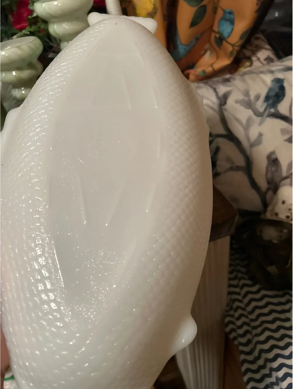Glasbak Art Glass White Milk Glass Fish Shaped Serving Dish